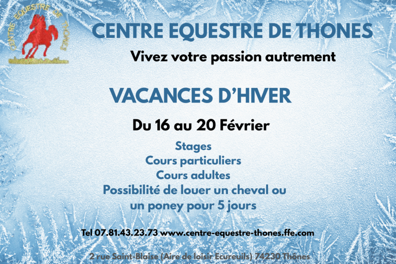 Vacances d&rsquo;hiver au centre équestre_Thônes