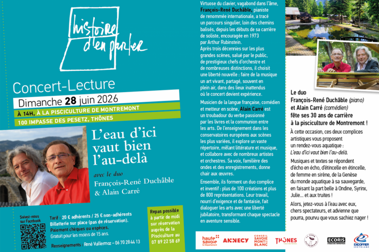 Concert-lecture « L&rsquo;eau d&rsquo;ici vaut bien l&rsquo;au-delà »_Thônes