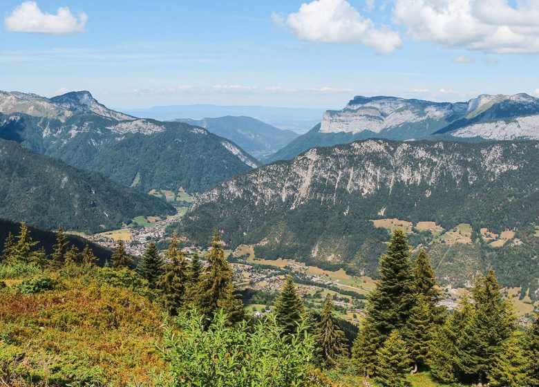 Vue sur la vallée de Thônes depuis le Plateau de Beauregard